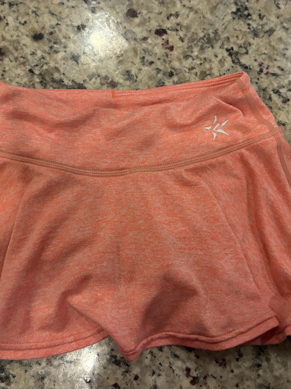 Girls' Peach Heather Active Skort - Lightweight Performance